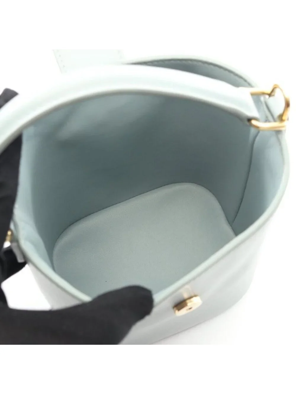 Celine Handbag Triomphe Mini Bucket Louise 10 N473 ghj.07 ic Blue Gray Leather - Picture 3 of 8